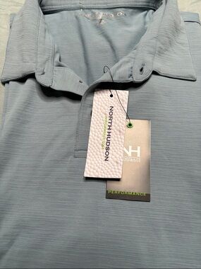 Men's Performance Polo in Light Blue-Gray